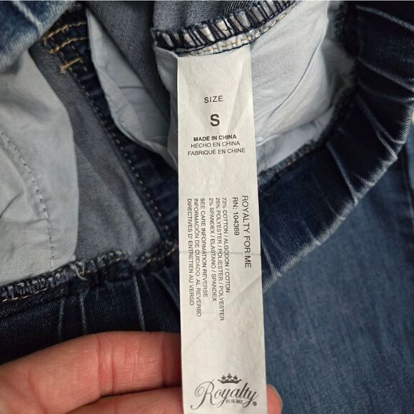 NWT Royalty Faux Jean Comfortable Jogger  elastic waist rough hem  small - Picture 4 of 10